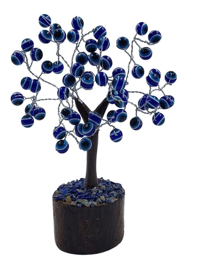 ARTISKRITI Evil Eye Tree Home Decor House Decoration Items for Living Room, Drawing Room Side Table Decore (Blue 60 Beads) - Image 3